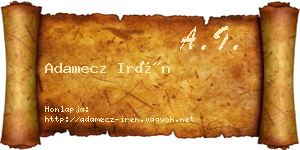 Adamecz Irén névjegykártya