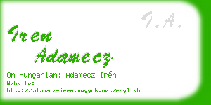 iren adamecz business card