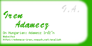 iren adamecz business card